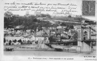 Trevoux, Pont suspendu, Vue generale (ancienne carte postale)